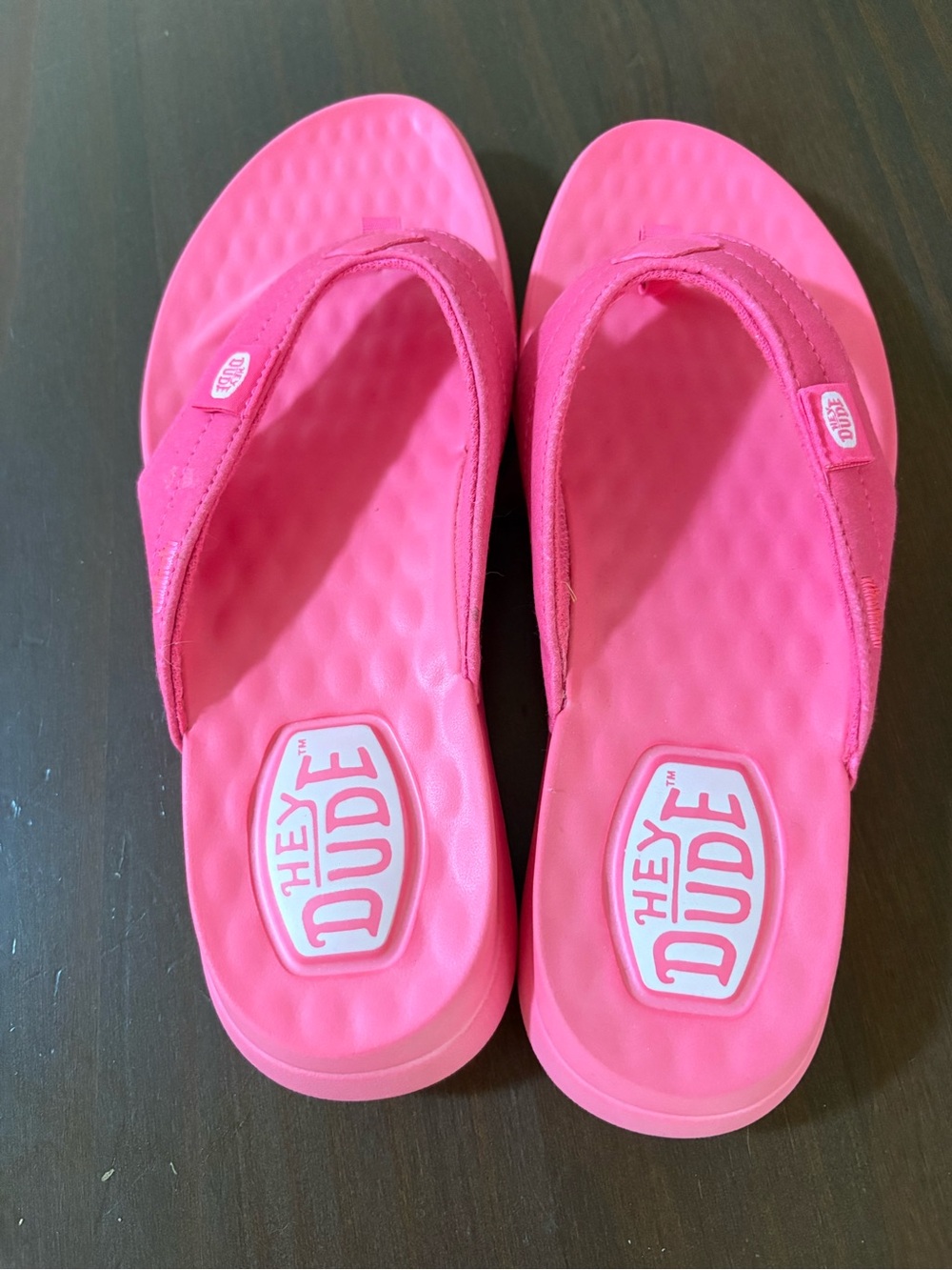 Hey Dude Pink Foam Flip Flops